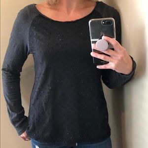 Long Sleeve Shirt with Polka-dot Overlay